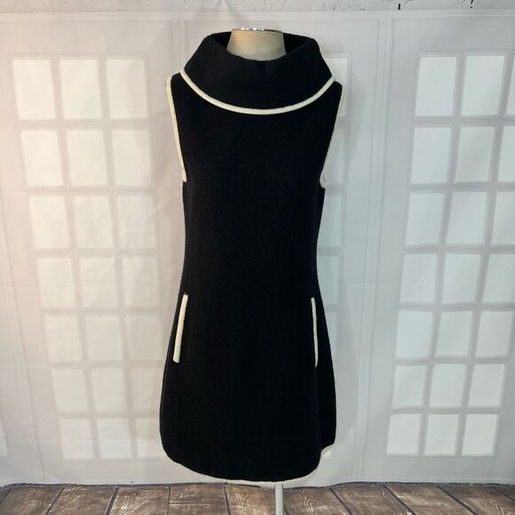 Rachel Zoe Dresses & Skirts - Rachel Zoe Black Wool Roll Neck Mod Vibe Mini Tunic Dress Size Medium